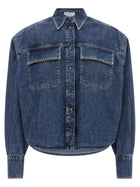 Brunello Cucinelli Shiny Pockets Shirt Blue