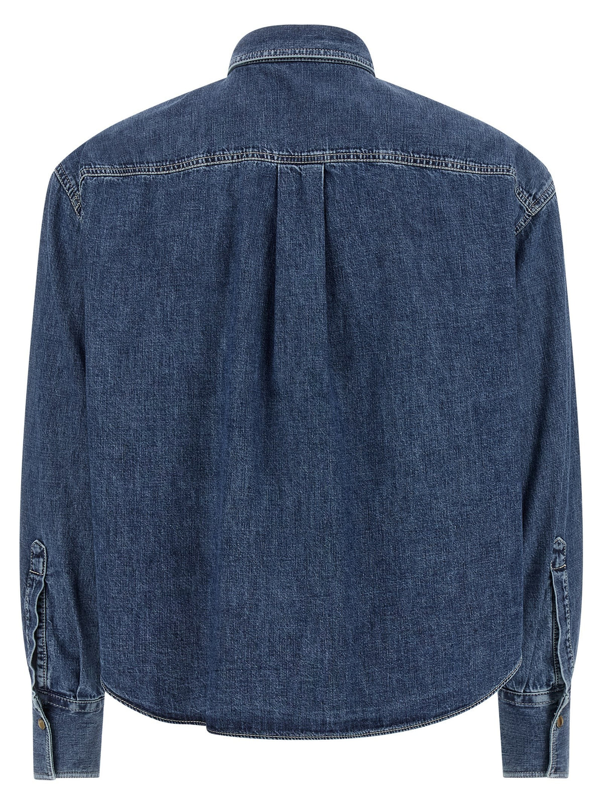 Brunello Cucinelli Shiny Pockets Shirt Blue, view 2