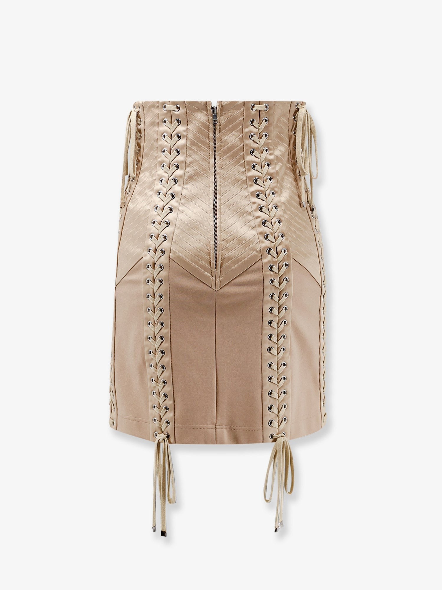 Dolce &amp; Gabbana Women's Shiny Satin Mini Skirt Beige