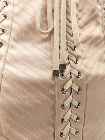 Dolce &amp; Gabbana Women's Shiny Satin Mini Skirt Beige