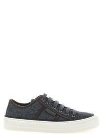 Brunello Cucinelli Shiny Tab Sneakers Grey