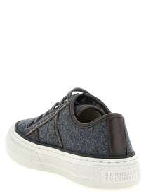 Brunello Cucinelli Shiny Tab Sneakers Grey