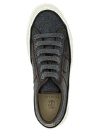 Brunello Cucinelli Shiny Tab Sneakers Grey, view 4