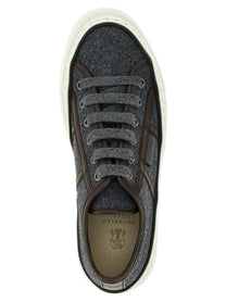 Brunello Cucinelli Shiny Tab Sneakers Grey