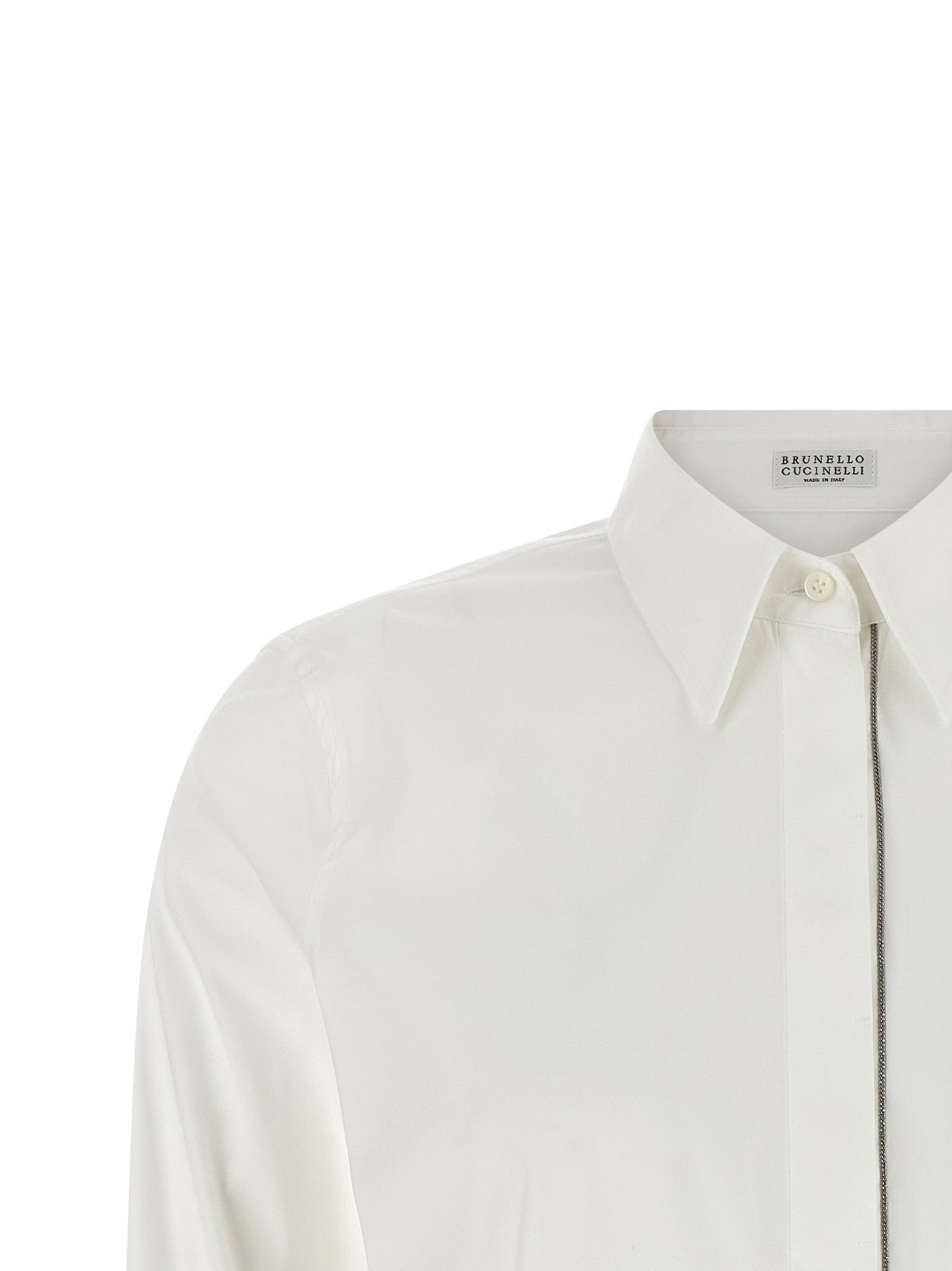 Brunello Cucinelli Shiny Trim Shirt White
