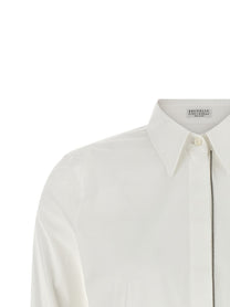 Brunello Cucinelli Shiny Trim Shirt White