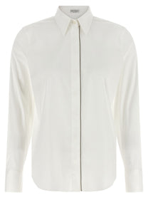 Brunello Cucinelli Shiny Trim Shirt White