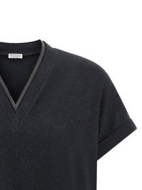 Brunello Cucinelli Shiny Trims Shirt Grey