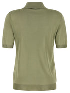 Fendi Shiny Viscose Polo Shirt Green, view 2