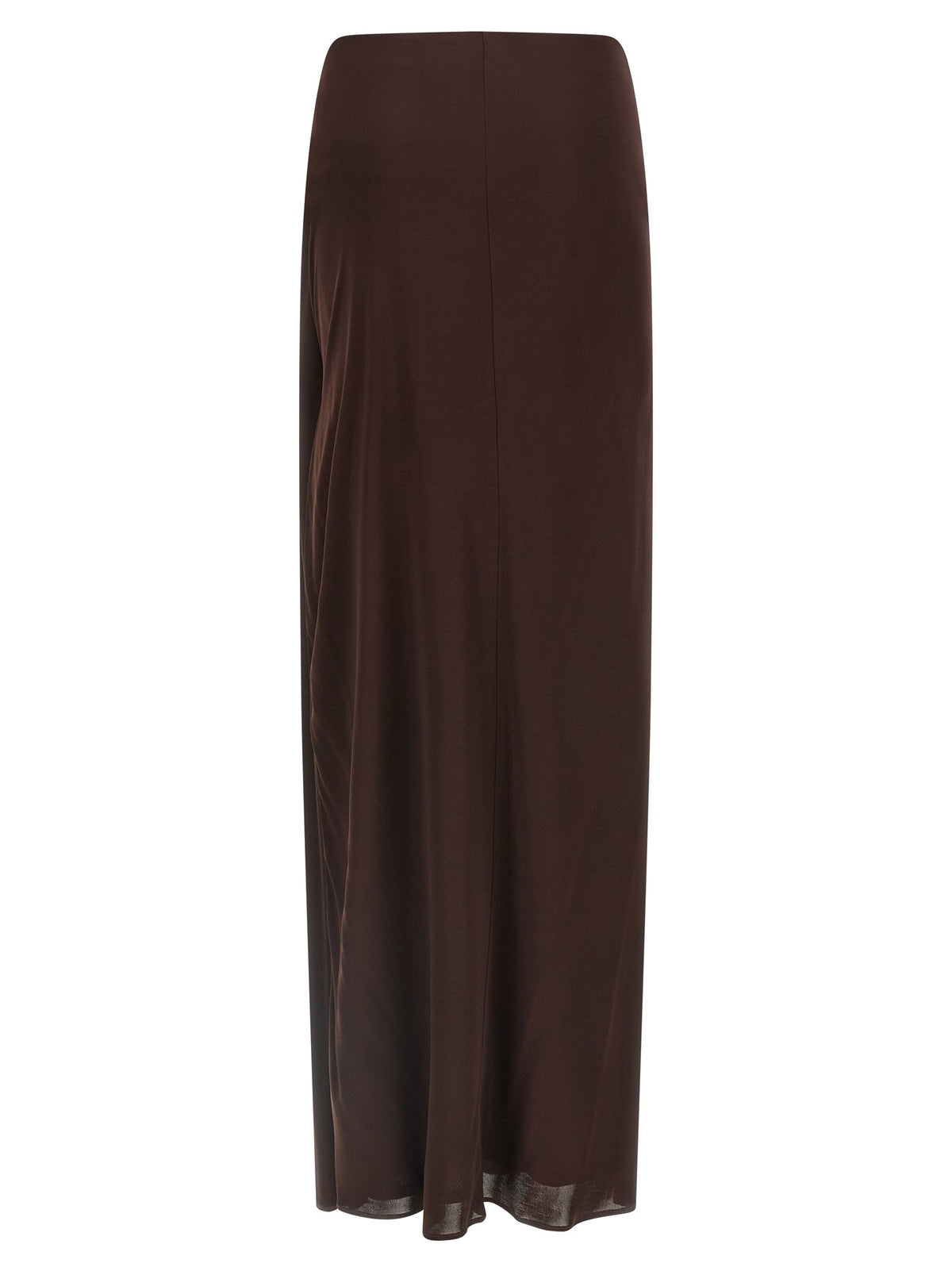 Elisabetta Franchi Shiny Viscose Skirt Brown, view 2