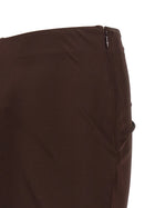 Elisabetta Franchi Shiny Viscose Skirt Brown, view 4