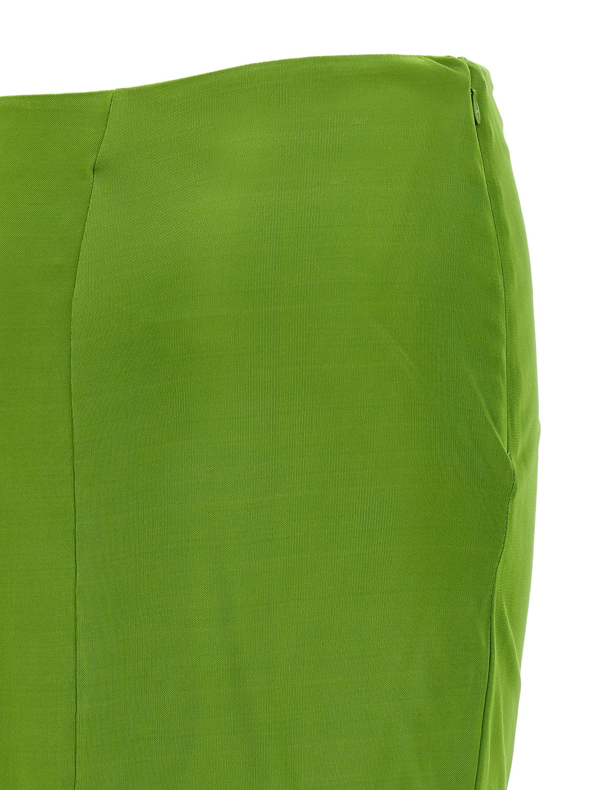 Elisabetta Franchi Shiny Viscose Skirt Green, view 4