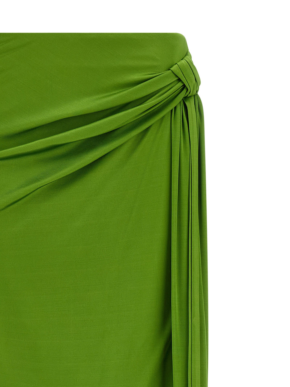 Elisabetta Franchi Shiny Viscose Skirt Green, view 3