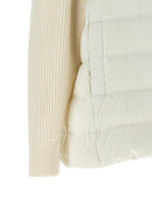 Brunello Cucinelli Shiny Zipper Pull Down Jacket White, view 4