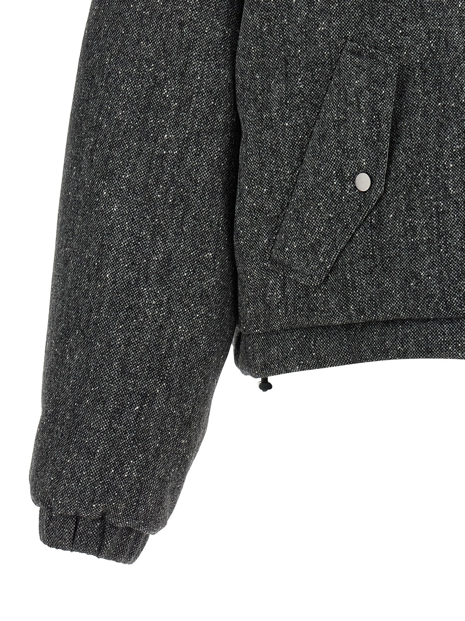 Brunello Cucinelli Shiny Zipper Pull Down Jacket Grey