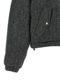 Brunello Cucinelli Shiny Zipper Pull Down Jacket Grey