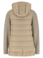 Brunello Cucinelli Shiny Zipper Pull Down Jacket Beige, view 2