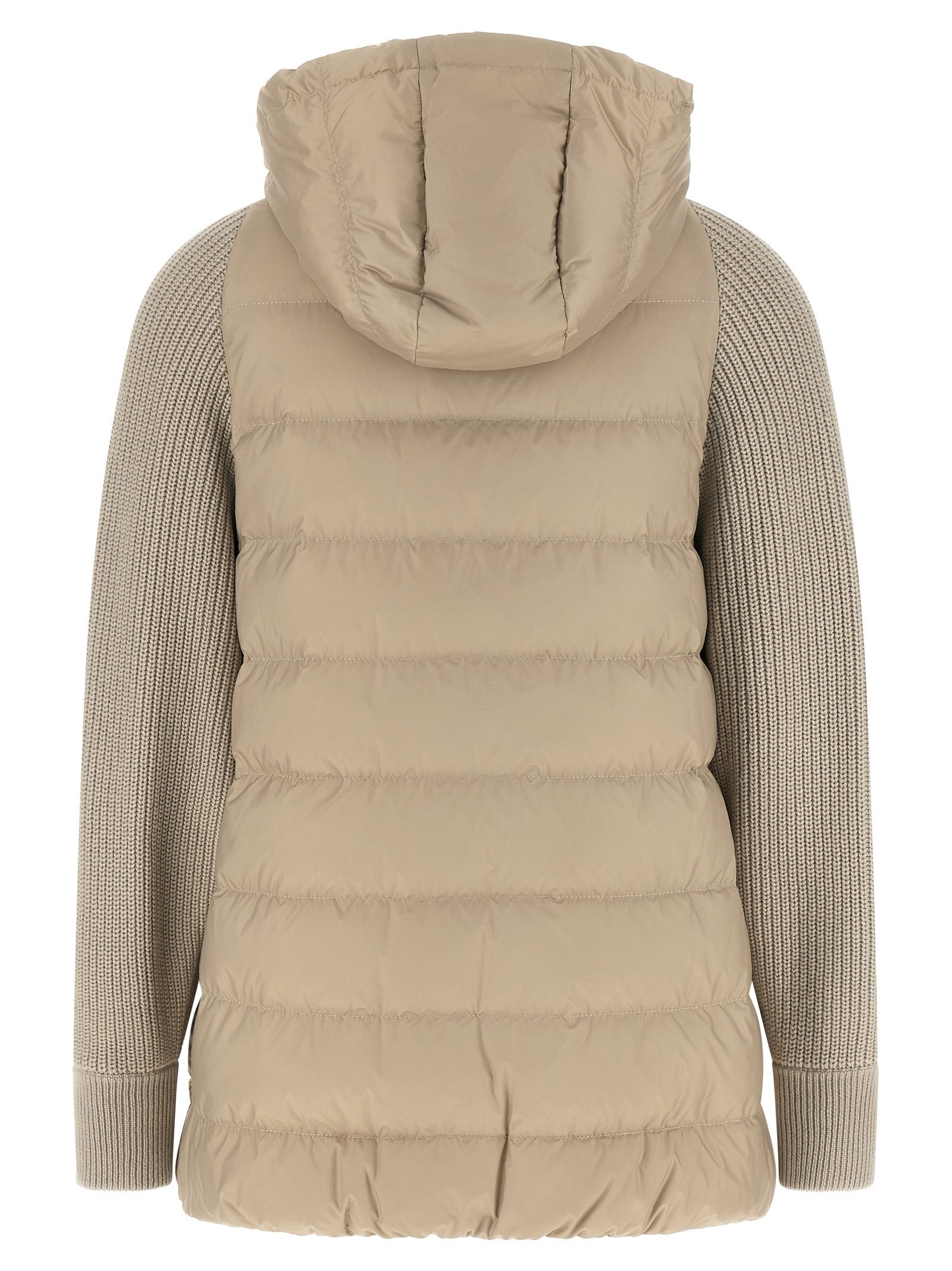 Brunello Cucinelli Shiny Zipper Pull Down Jacket Beige