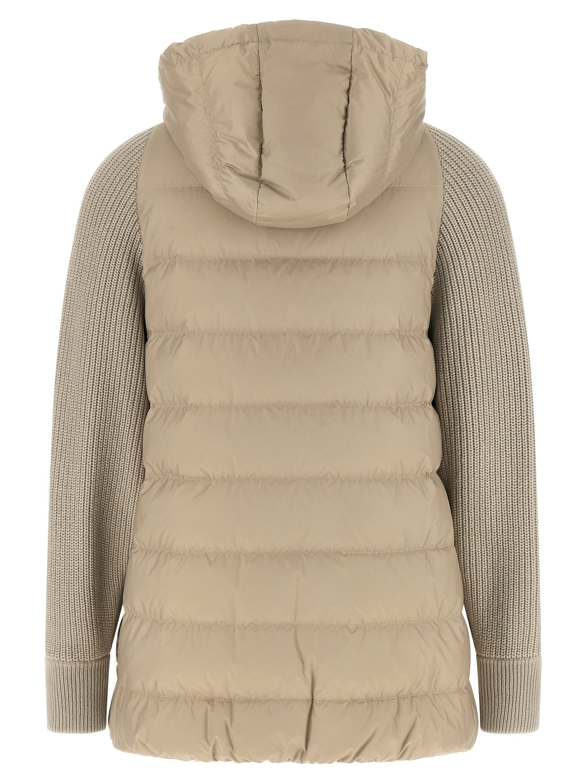 Brunello Cucinelli Shiny Zipper Pull Down Jacket Beige, view 2