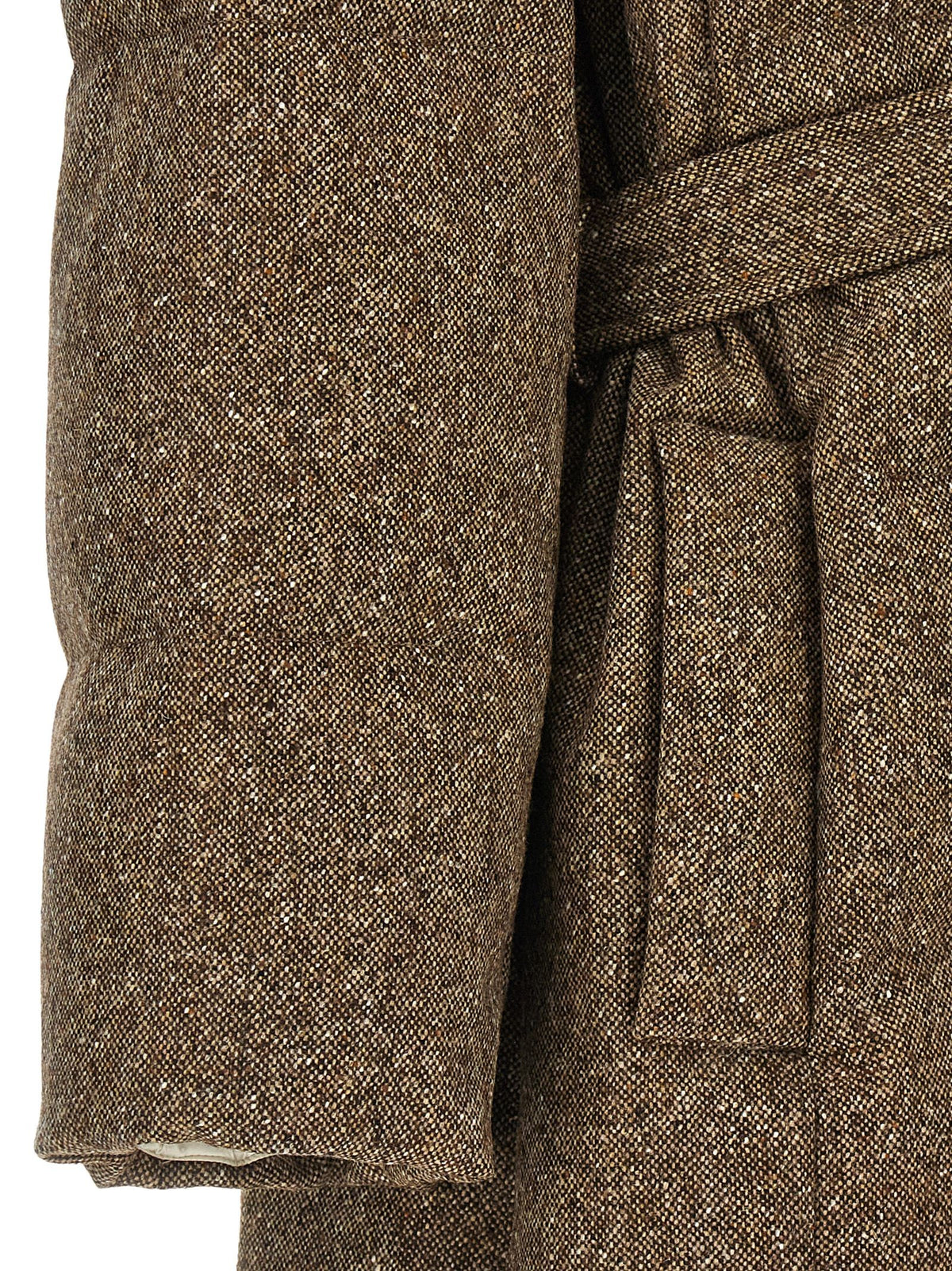 Brunello Cucinelli Shiny Zipper Pull Down Jacket Brown, view 4