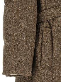 Brunello Cucinelli Shiny Zipper Pull Down Jacket Brown, view 4