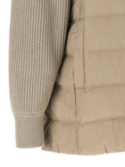 Brunello Cucinelli Shiny Zipper Pull Down Jacket Beige, view 4
