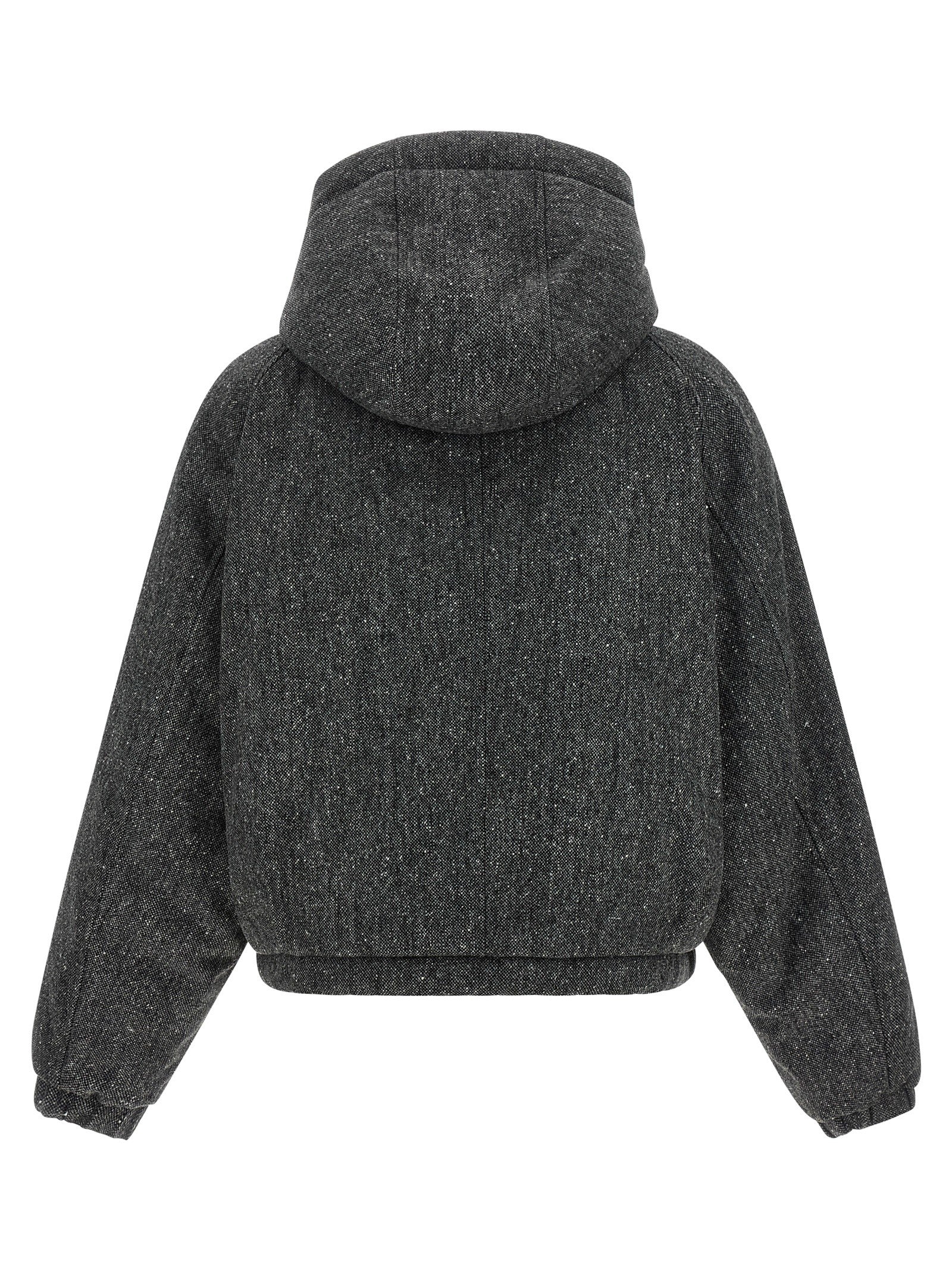 Brunello Cucinelli Shiny Zipper Pull Down Jacket Grey
