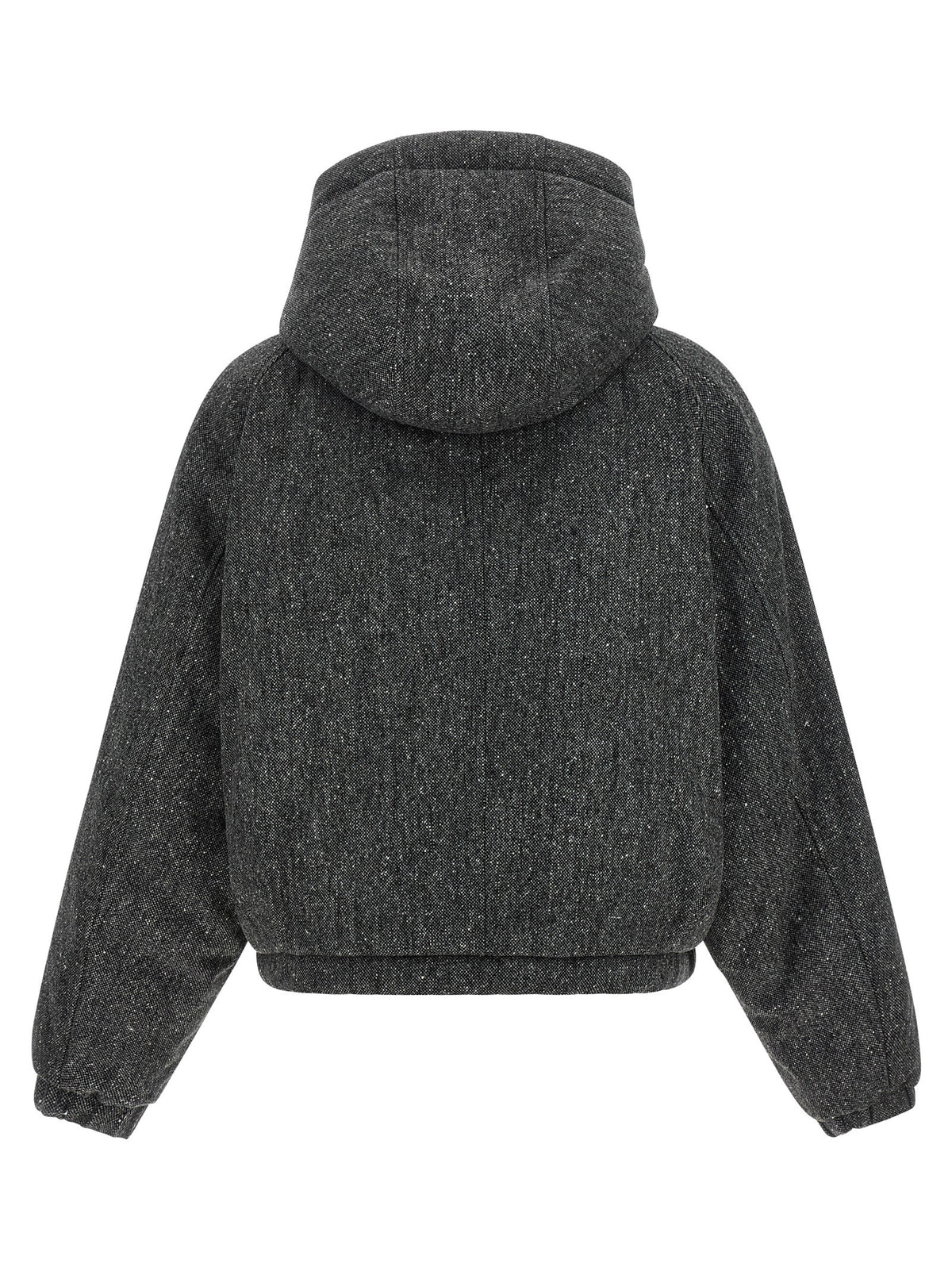 Brunello Cucinelli Shiny Zipper Pull Down Jacket Grey, view 3