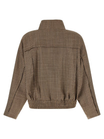 Brunello Cucinelli Shiny Zipper Pull Jacket Brown