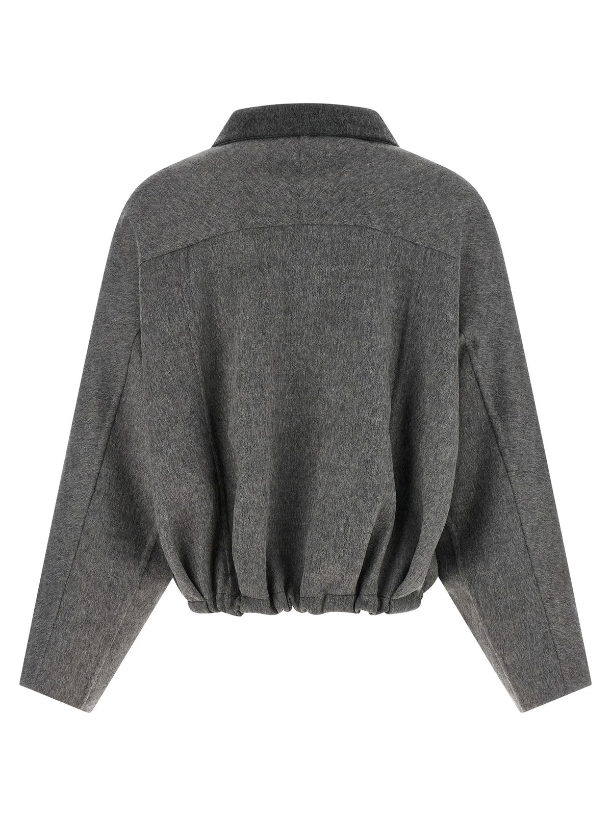 Brunello Cucinelli Shiny Zipper Pull Jacket Grey