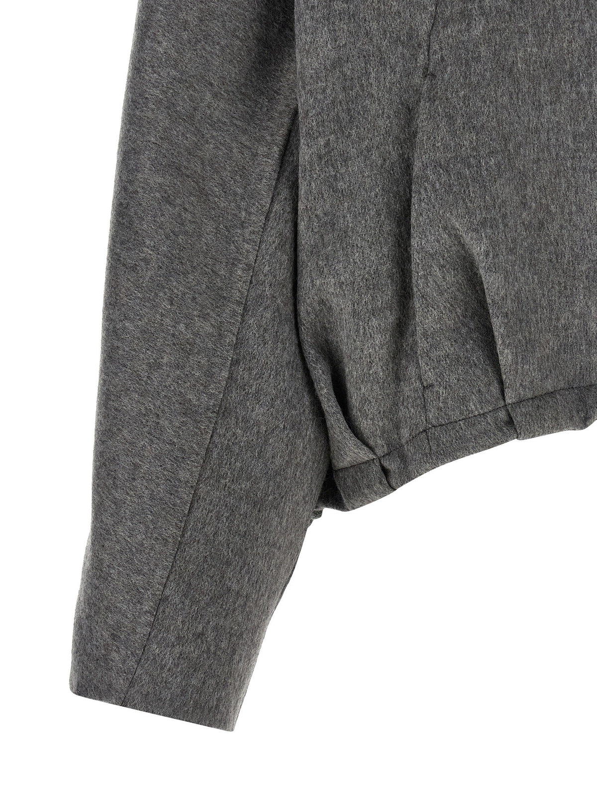 Brunello Cucinelli Shiny Zipper Pull Jacket Grey