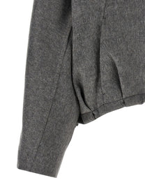 Brunello Cucinelli Shiny Zipper Pull Jacket Grey