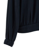 Brunello Cucinelli Shiny Zipper Pull Sweatshirt Blue, view 4