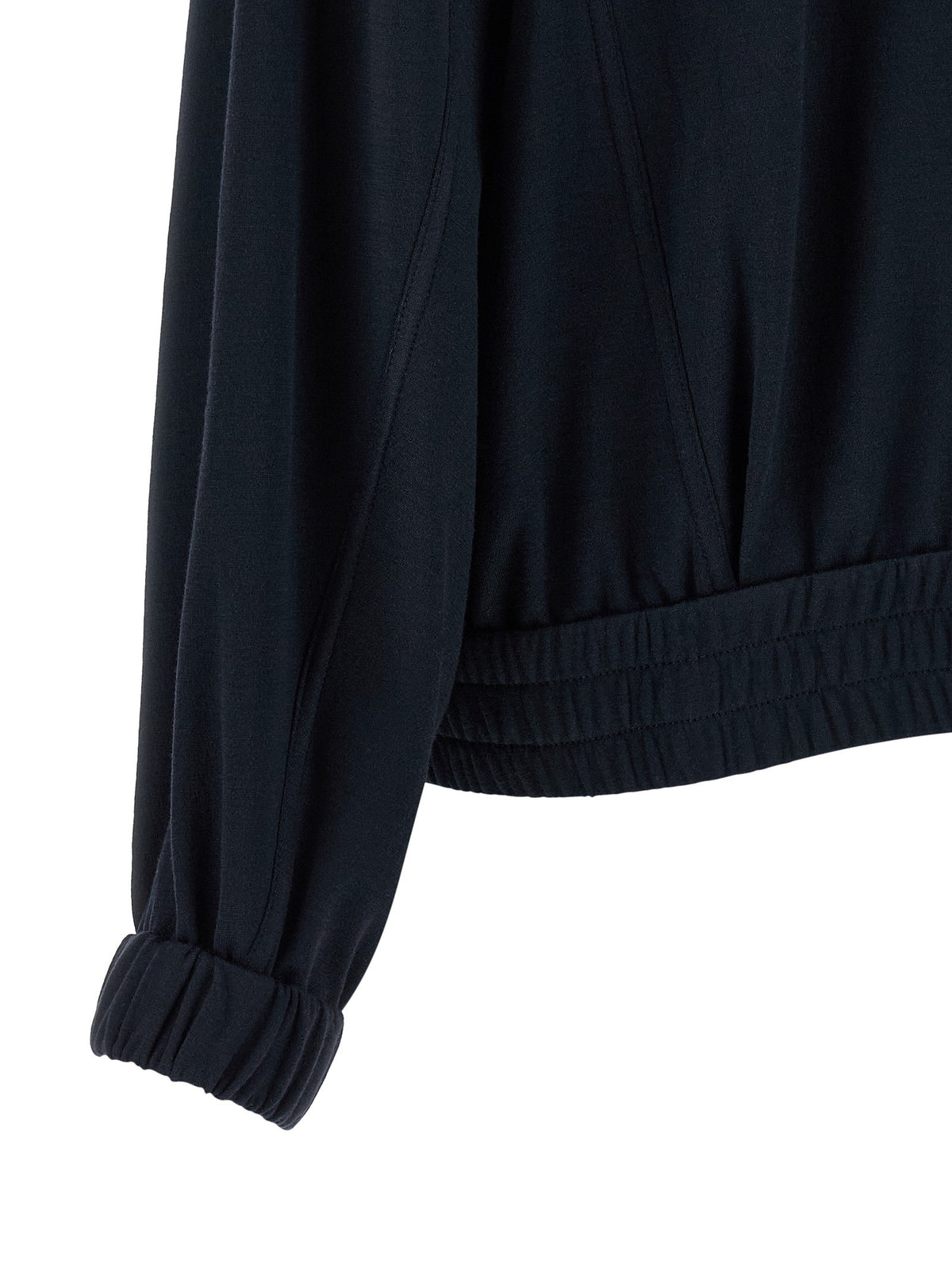 Brunello Cucinelli Shiny Zipper Pull Sweatshirt Blue, view 4
