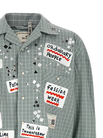Maison MIHARA YASUHIRO Shirt Adhesive Decorations Blue