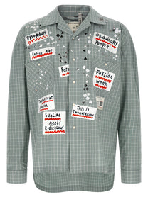 Maison MIHARA YASUHIRO Shirt Adhesive Decorations Blue