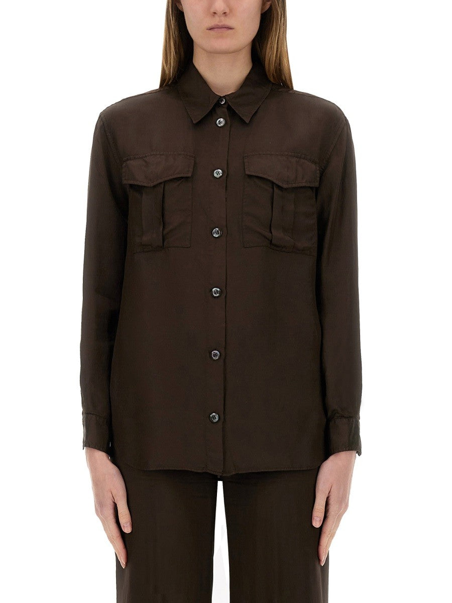 Aspesi Women's Shirt MOD5489 Brown Aspesi