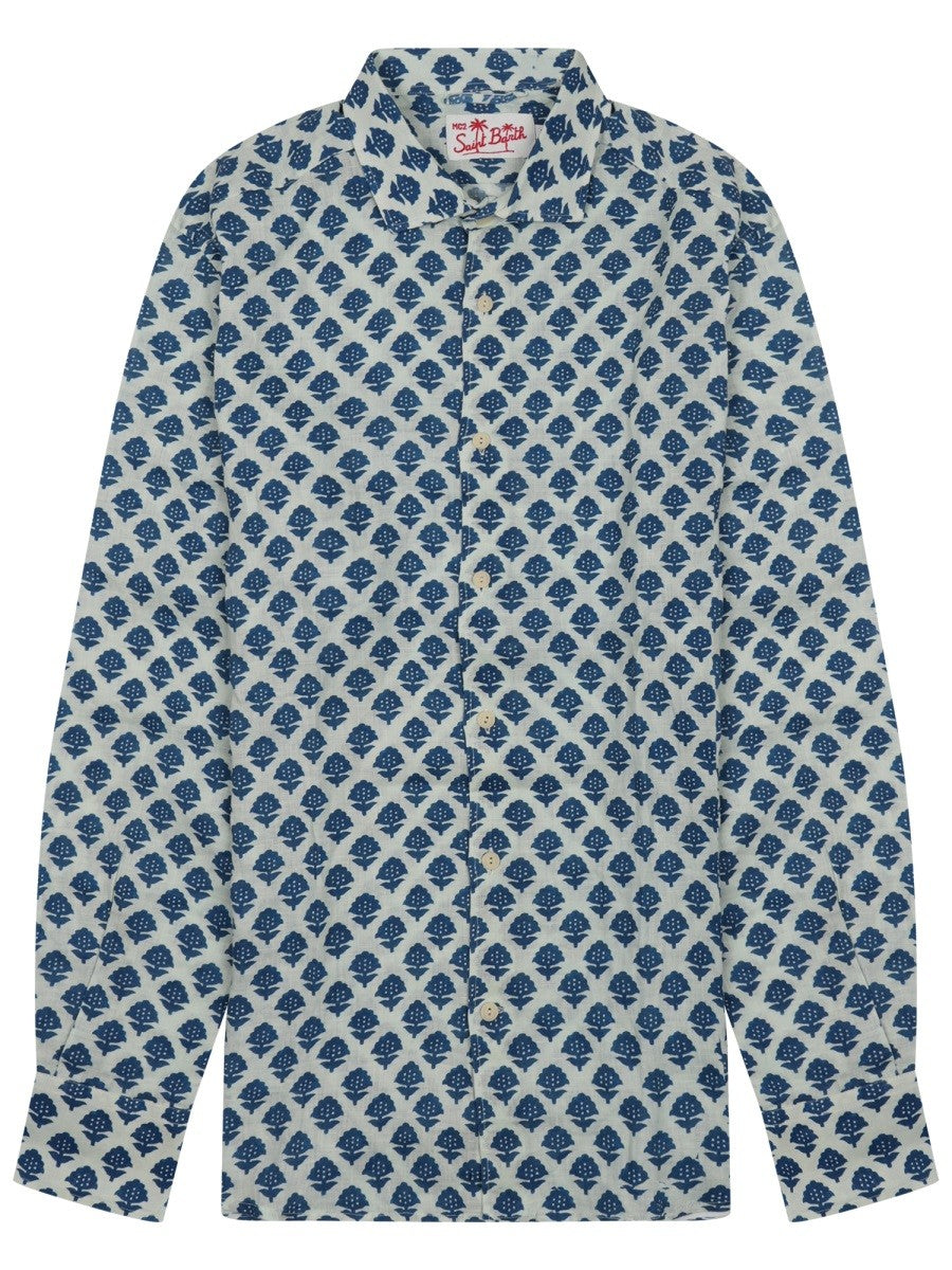 Mc2 Saint Barth Men's Shirt Pamplona Blue Mc2 Saint Barth