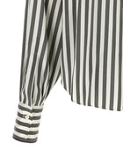 Brunello Cucinelli Women's Striped Silk Shirt White, view 4