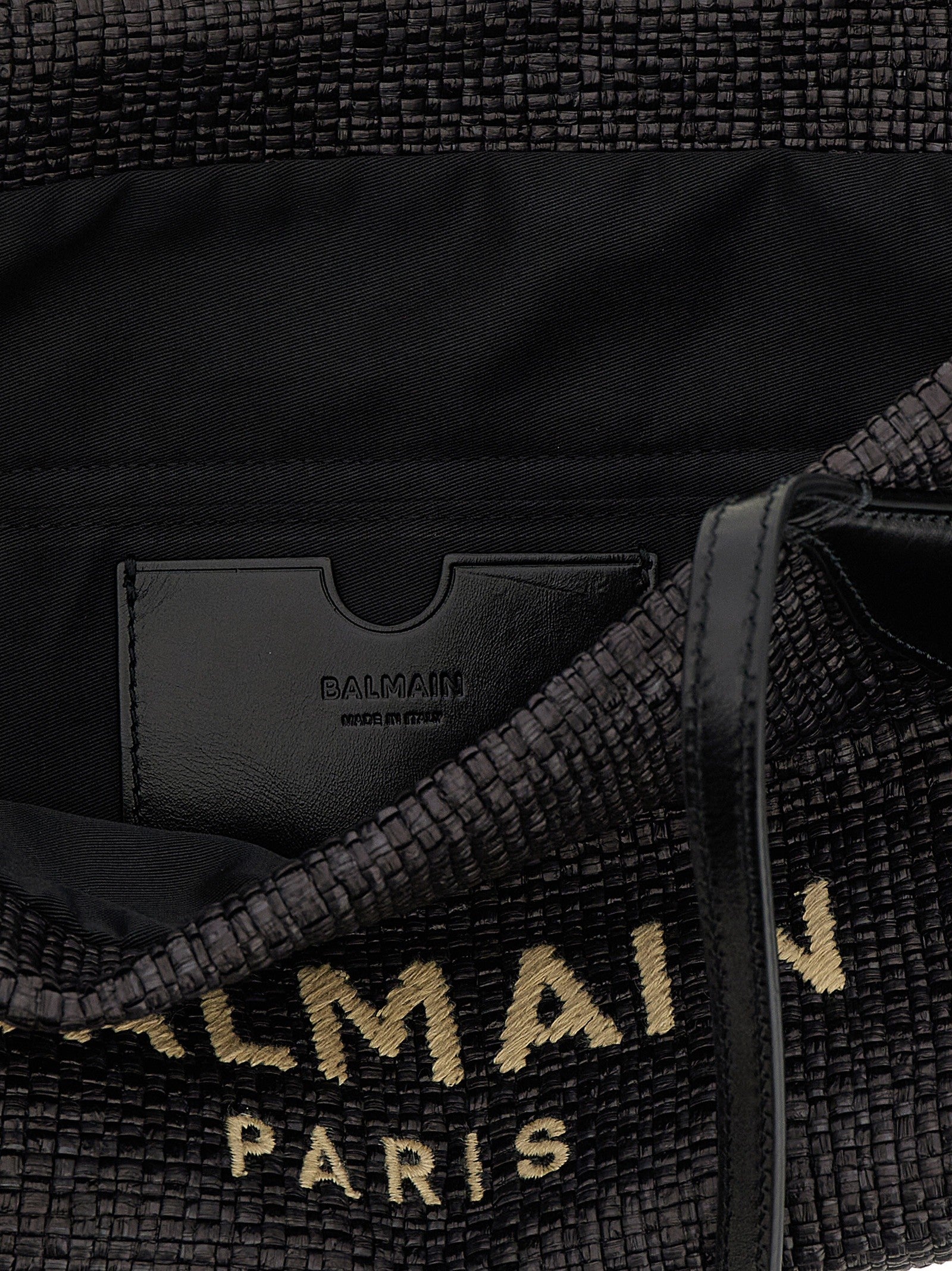 Balmain Shooping Track Small Rafia Black