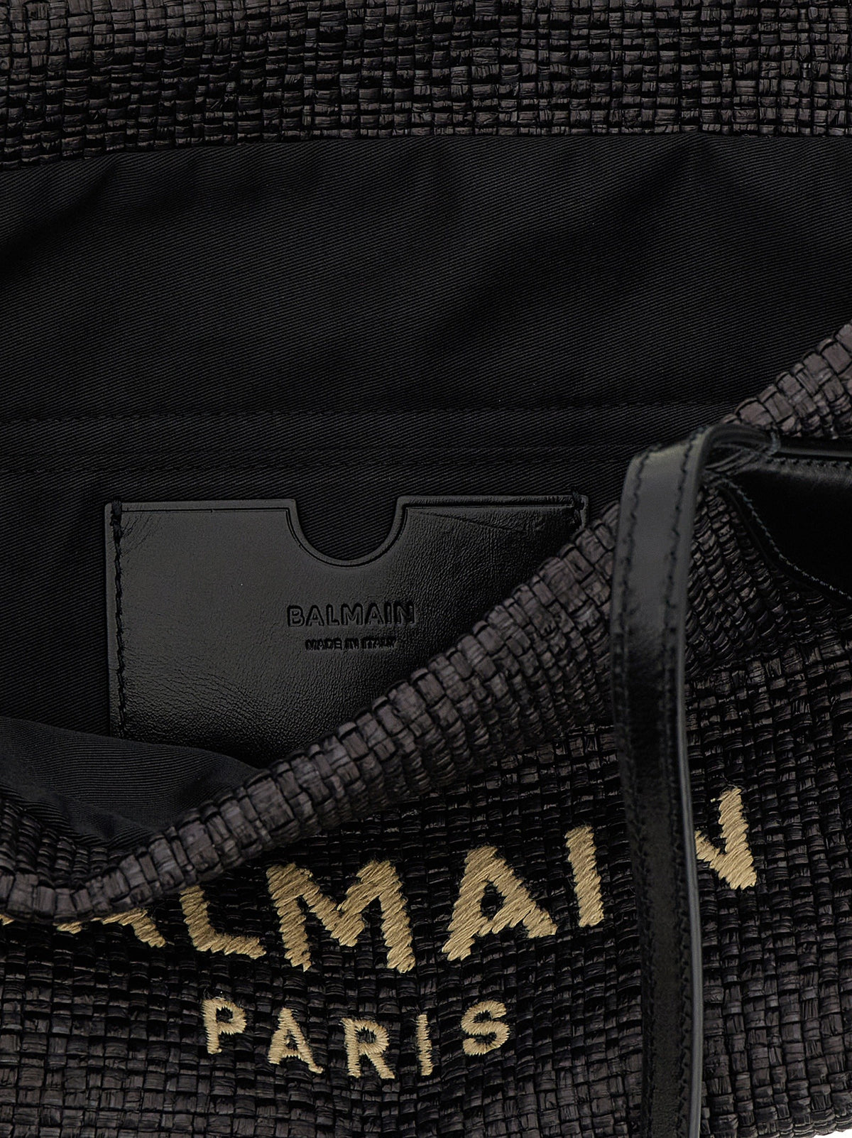 Balmain Shooping Track Small Rafia Black, view 4