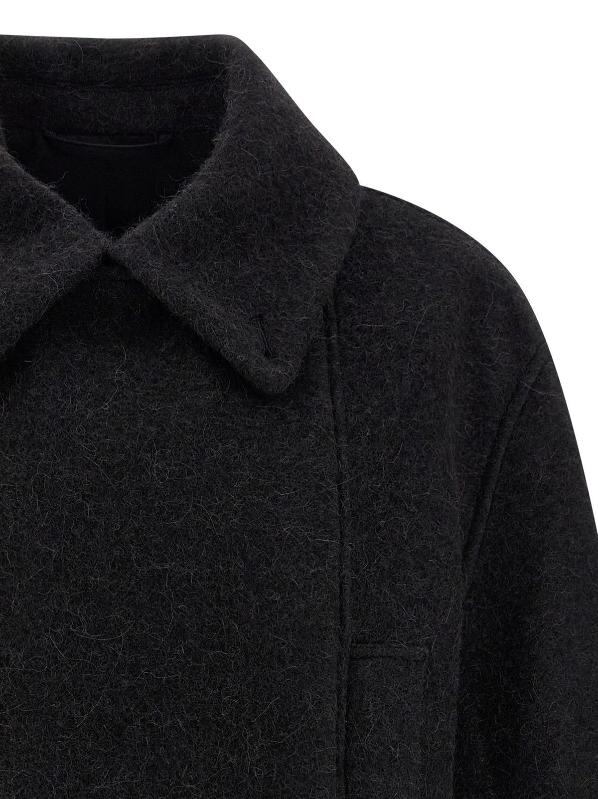 Lemaire Short Asymmetrical Bathrobe Coat Black, view 3