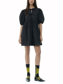 Ganni Women's Short Cotton Dress Black