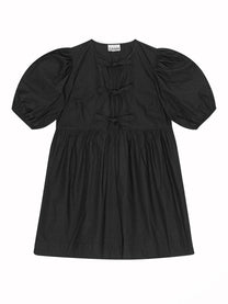 Ganni Women's Short Cotton Dress Black