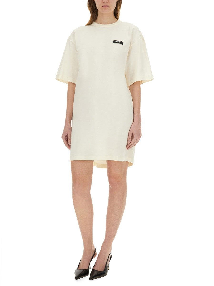MSGM Women's Short Dress White, view 4