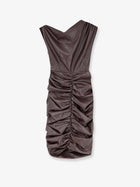 Actualee Women's Short Faux Leather Dress Brown, view 2