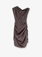 Actualee Women's Short Faux Leather Dress Brown