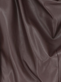 Actualee Women's Short Faux Leather Dress Brown