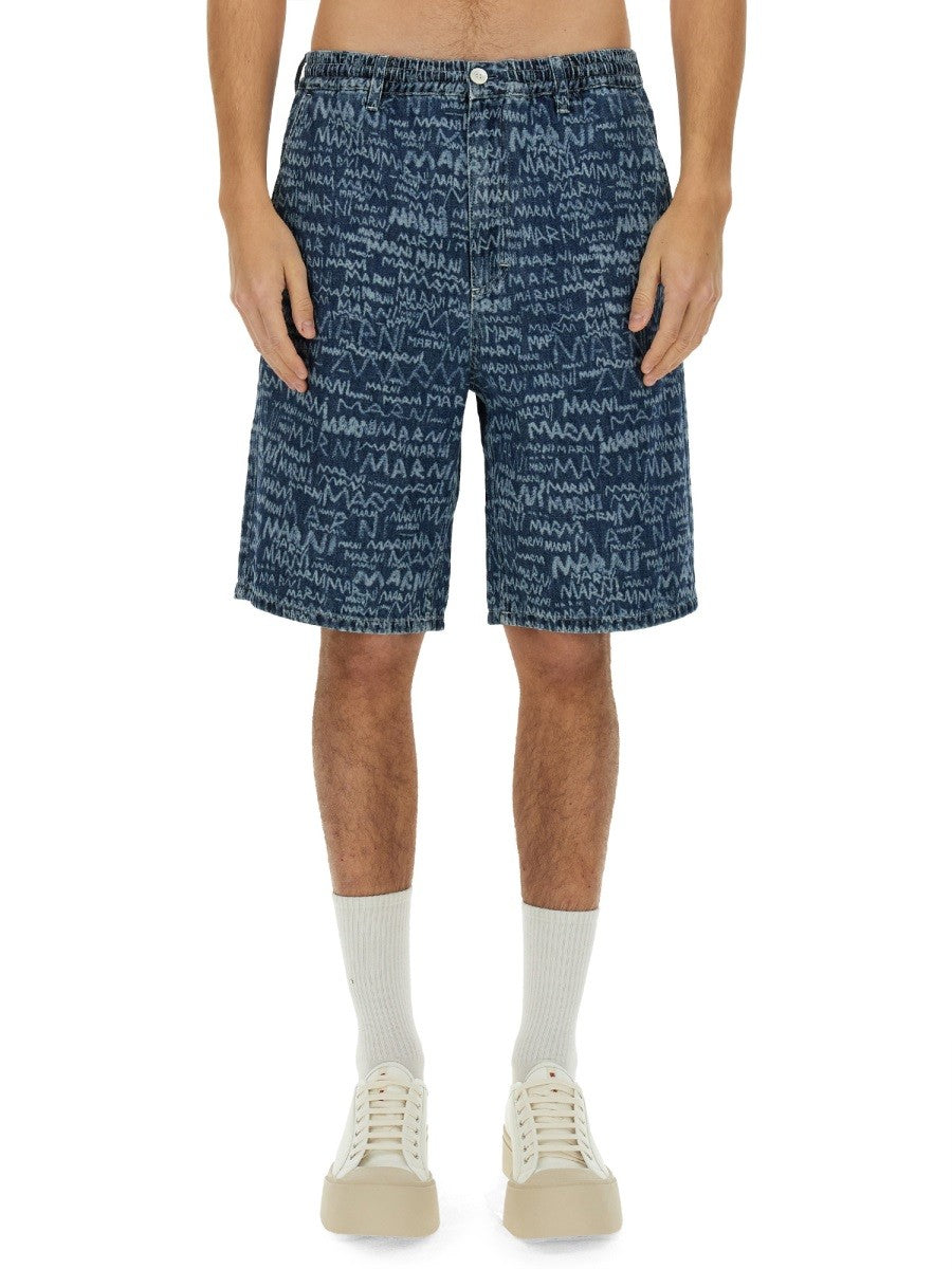 Marni Men's Short in Denim Blue