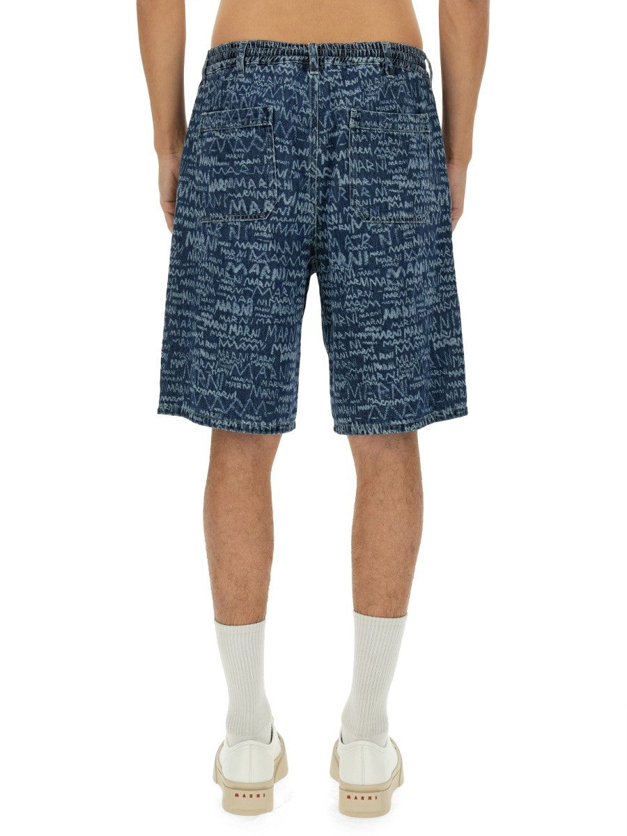 Marni Men's Short in Denim Blue